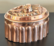 ANTIQUE VICTORIAN COPPER 'THISTLE' JELLY MOULD