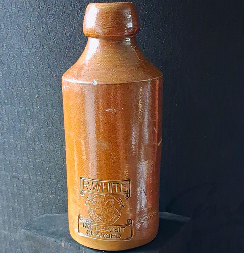 White stoneware ginger beer - r.,
