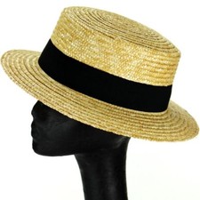STRAW BOATER HAT SAILOR