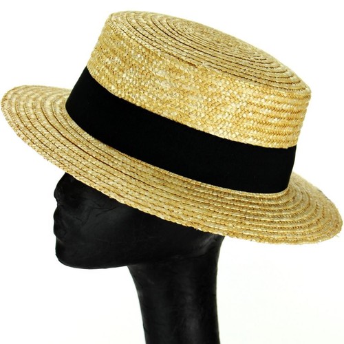Straw boater hat - hat, sailor