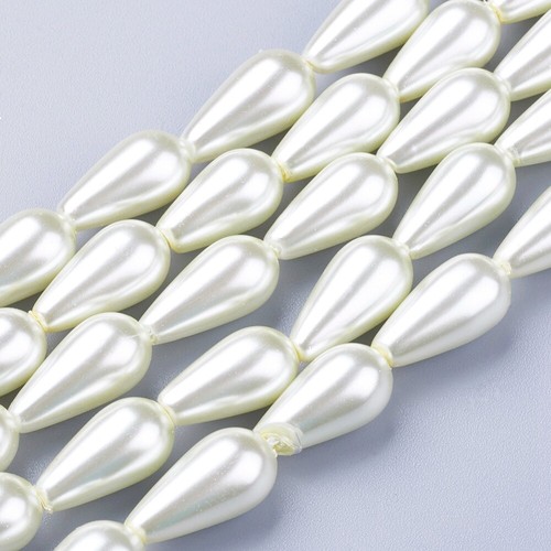 Faux pearl teardrop beads - teardrop,