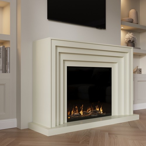 Cream fire surround and - fire,