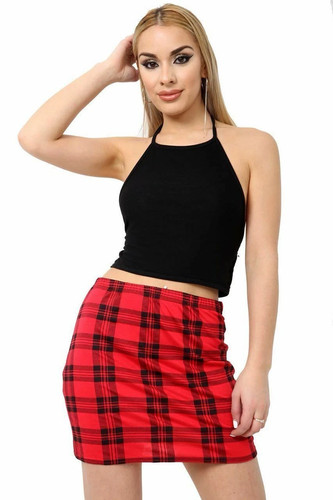 Women mini skirt print high - mini,
