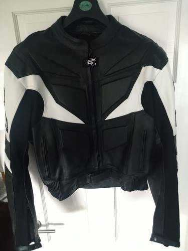 Leather motorcycle jacket with - leather,