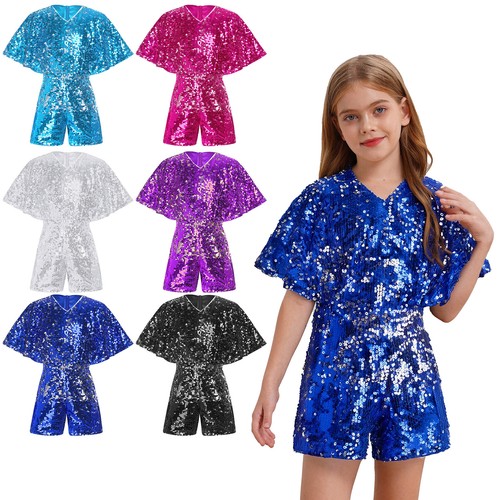 Girls sequin jumpsuit cap - girls,