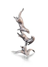Butler & Peach Detailed Small Solid Hot Cast Bronze - Pair of Otters 2096