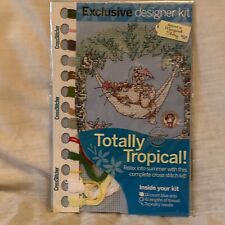 MARGARET SHERRY “TOTALLY TROPICAL” CAT THEMED CROSS STITCH KIT ~UNUSED~
