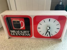 Retro Draught Guinness Wall Clock,vintage Item,circa 60s-70s,working