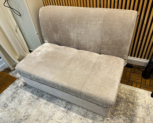 Beige fabric folding sofa - folding,