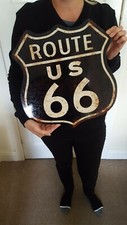 Route 66 shield. 15" x 15.5" metal sign, Different colours See pictures Man Cave