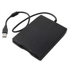 Black USB 2.0 External Floppy Disk Drive 3.5" 1.44MB For Mac Laptop Windows PC