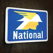 NATIONAL BENZOLE LED ILLUMINATED LIGHT BOX WALL SIGN GARAGE OIL VINTAGE GASOLINE