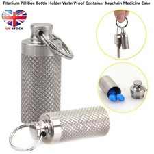 Keyring Tablets Medicine Container Pill Box Titanium Key Chain Drug Holder
