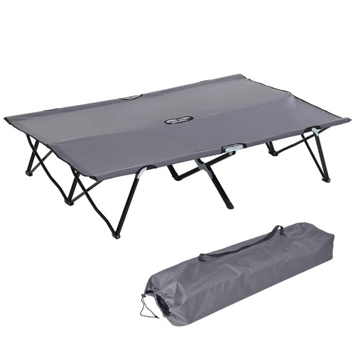 Double camping folding cot - double,