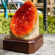 3.61LB Superb Yellow Citrine Crystal Cave Decor Stone Cathedral Geode Specimen