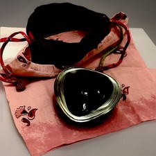 VTG Finland Art Glass Nuutajarvi Notsjo Kaj Franck chestnut Signed MCM with Bag