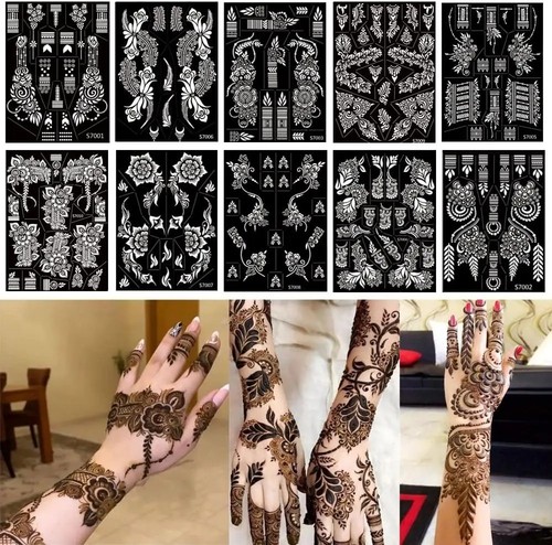 Henna stencils hand temporary - hand,
