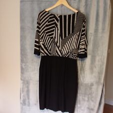 Frank Lyman Black and Grey Dress UK Size 10 Batwing Fully Lined 