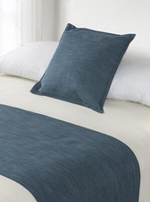 King Linen Look Bed Runner - Marine | Bnb Supplies