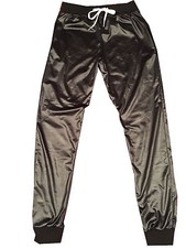 MENS WET LOOK SHINY SPORTS GYM RUN TRACKSUIT CUFFED SHORTS JOGGERS PANTS S - 4XL