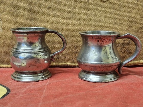 Antique 19thc pewter half - antique,