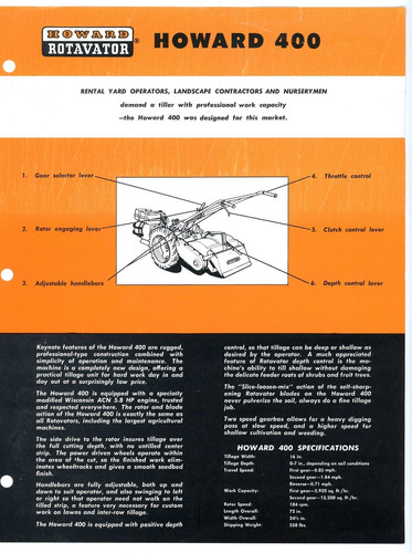 Howard 400 rotavator sales - 400,
