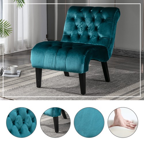 Modern velvet armless accent - modern,