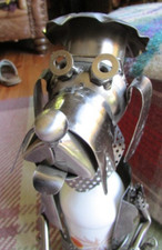 steam punk style metal dog whimsical wine bottle holder