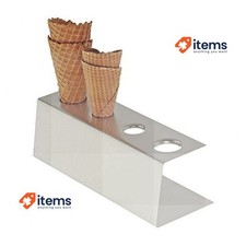 APS Stainless steel ice cream wafer stand, matt polished 4 holes