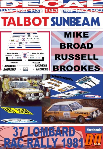 Decal talbot sunbeam lotus - talbot,