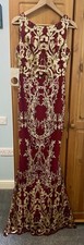 Red & gold Sequin Long Formal Evening Dress Goddiva Stephanie Pratt Size 10 BNWT
