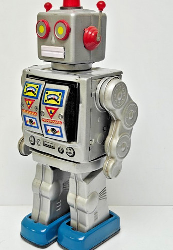 Vintage tinplate robot toy - vintage,