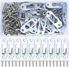40 Pcs Keyhole Hangers, Picture Hangers, Metal Keyhole Hanging Plates, Screws 80