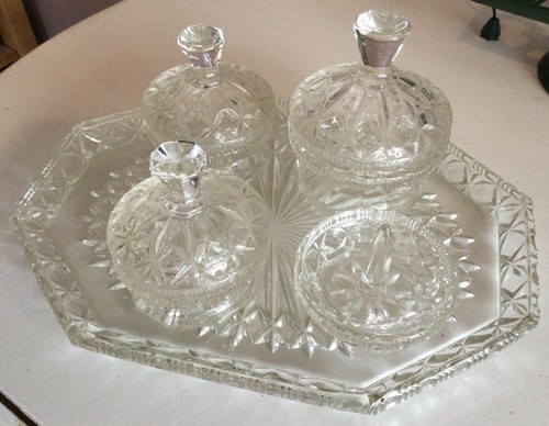 Vintage clear glass dressing - vintage,