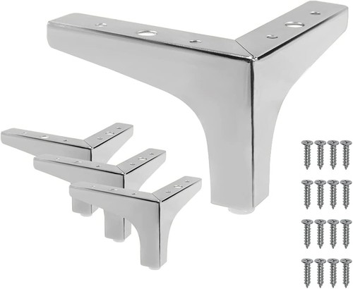Chrome furniture legs - chrome, 10cm