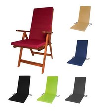 Water Resistant High Back Chair Pad Outdoor Garden Seat Cushion Removable Cover