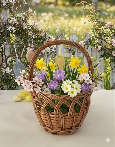 Easter basket egg hunt - easter, basket,