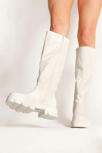 Knee boots rubber heeled - rubber, in