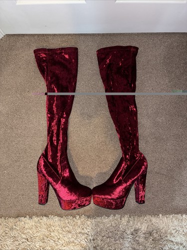 Red velour over the - over, knee