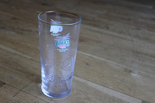 Cobra beer embossed - pint, glass