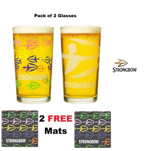 Strongbow pint glasses - pint, x2