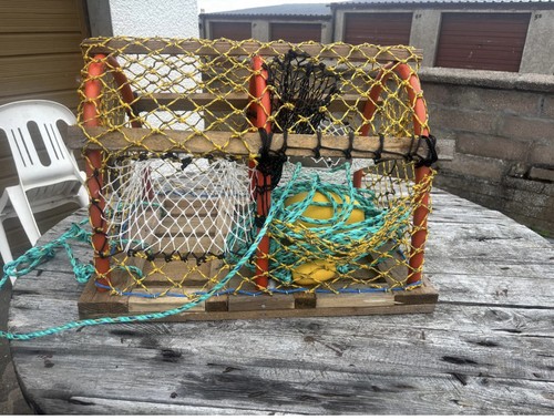 New yellow wooden lobster crab - new,