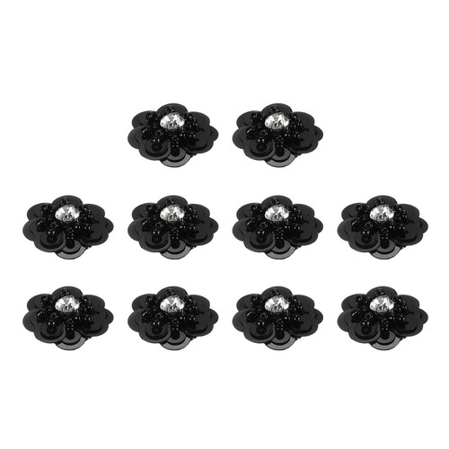10pcs sequin beaded flowers - 10pcs,