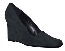 Pura Lopez Grey Suede Wedge