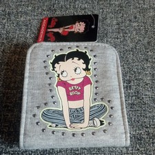 Betty Boop Grey Rhinestone And Fabric Purse/Wallet From Accademia New