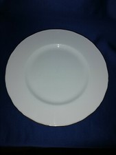 2 ROYAL WORCESTER STRATHMORE DINNER PLATES 10.75 INCHES GOLD BAND