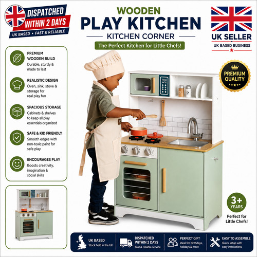 Wooden corner play kitchen - corner,
