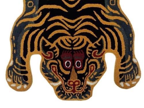 Hand tufted gold tibetan - tufted, tiger