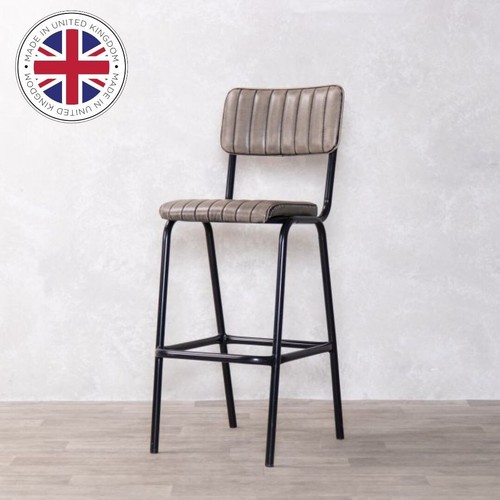 Grey faux leather - grey, stool