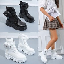 Punk Goth Lace Up Boots Lined